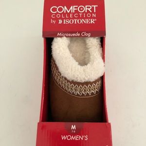 Isotoner comfort micro suede clogs
